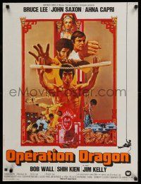 7p183 ENTER THE DRAGON French 24x32 '73 Bruce Lee kung fu classic, the movie that made him a legend!