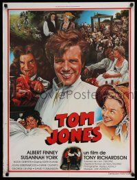 7p204 TOM JONES French 24x31 '63 completely different montage art of Albert Finney by Luton!