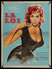 7p207 WHERE THE HOT WIND BLOWS French 24x32 '60 Jules Dassin, best art of sexy Gina Lollobrigida!