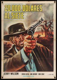 7p119 20.000 DOLLARI SUL 7 Italian/Spanish 1sh '68 Alberto Cardone, cool art of Roberto Miali w/gun!