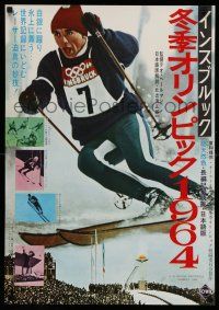 7p375 1964 WINTER OLYMPICS Japanese '60s cool images of hockey, skiing, opening ceremony, more!