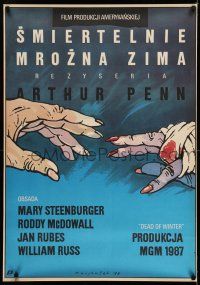 7p528 DEAD OF WINTER Polish 27x38 '88 Arthur Penn, creepy different art by Grzegorz Marszalek!