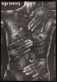 7p535 ESCAPADE Polish 27x38 '81 Evelyn Schmidt's Seitensprung, strange Majewski art of torso!