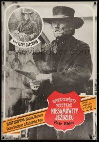 7p555 PALE RIDER Polish 27x38 '86 great different artwork image of cowboy Clint Eastwood by Erol!