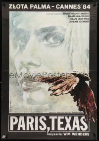 7p556 PARIS, TEXAS Polish 27x38 '85 Harry Dean Stanton, art of Nastassja Kinski by Dybowski!