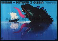 7p505 GODZILLA VS. THE SEA MONSTER Polish 23x33 '78 Gojira, Ebira, cool Wasilewski art, Toho!