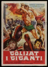 7p327 GOLIATH AGAINST THE GIANTS Yugoslavian 20x28 '61 Brad Harris, Goliath Contro I Giganti!