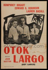 7p279 KEY LARGO Yugoslavian 14x20 '51 Lionel Barrymore, Edward G. Robinson & Humphrey Bogart, rare!