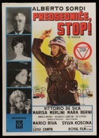 7p365 TRAFFIC POLICEMAN Yugoslavian 20x28 '60 Zampa's Il Vigile, Olivetti art of Alberto Sordi!
