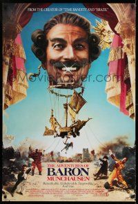 7r030 ADVENTURES OF BARON MUNCHAUSEN 1sh '89 directed by Terry Gilliam, great artwork!