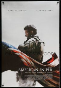 7r043 AMERICAN SNIPER int'l advance DS 1sh '14 Eastwood, Bradley Cooper as legendary Chris Kyle!