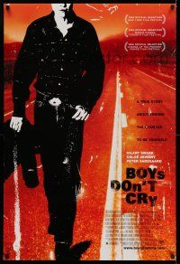 7r095 BOYS DON'T CRY DS 1sh '99 Hilary Swank, true story about finding the courage to be yourself!