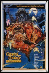 7r106 CARAVAN OF COURAGE style B int'l 1sh '84 An Ewok Adventure, Star Wars, art by Drew Struzan!