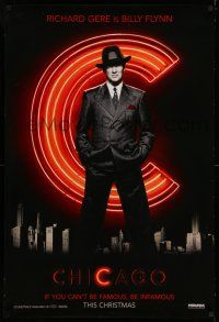 7r121 CHICAGO teaser DS 1sh '02 great full-length image of Richard Gere as Billy Flynn!