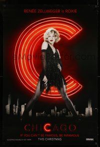 7r122 CHICAGO teaser DS 1sh '02 sexy dancer Renee Zellweger as Roxie!
