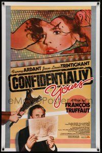 7r137 CONFIDENTIALLY YOURS 1sh '83 Francois Truffaut's Vivement Dimanche, Trintignant
