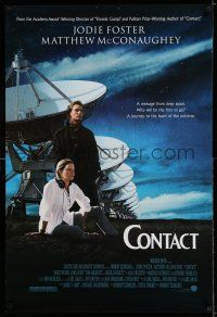 7r138 CONTACT 1sh '97 Zemeckis, Jodie Foster & Matthew McConaughey get a message from deep space!