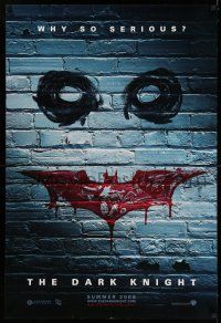 7r156 DARK KNIGHT graffiti 2008 style teaser DS 1sh '08 cool graffiti image of the Joker's face!