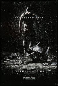 7r159 DARK KNIGHT RISES teaser DS 1sh '12 Tom Hardy as Bane, cool image of broken mask in the rain!