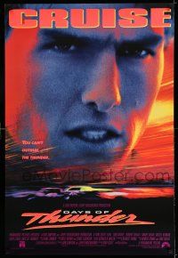 7r164 DAYS OF THUNDER 1sh '90 close image of angry NASCAR race car driver Tom Cruise!