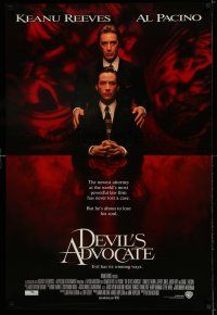 7r174 DEVIL'S ADVOCATE advance 1sh '97 best image of Keanu Reeves & demonic Al Pacino!