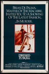7r182 DRESSED TO KILL 1sh '80 Brian De Palma shows you the latest fashion in murder, sexy legs!