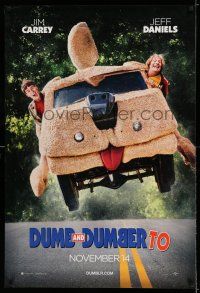 7r184 DUMB & DUMBER TO teaser DS 1sh '14 wacky Jim Carrey & Jeff Daniels in title roles!