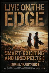 7r189 EDGE OF TOMORROW reviews teaser DS 1sh '14 Tom Cruise & Emily Blunt, live on the edge!