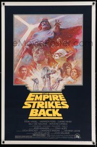 7r193 EMPIRE STRIKES BACK 1sh R81 George Lucas sci-fi classic, cool artwork by Tom Jung!