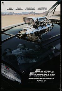 7r222 FAST & FURIOUS teaser DS 1sh '09 Vin Diesel, Paul Walker, blown R/T Charger!