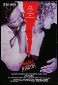 7r226 FATAL ATTRACTION 1sh '87 Michael Douglas, Glenn Close, a terrifying love story!