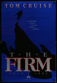 7r241 FIRM teaser DS 1sh '93 Tom Cruise on the run, Sydney Pollack directed, evil loves ambition!