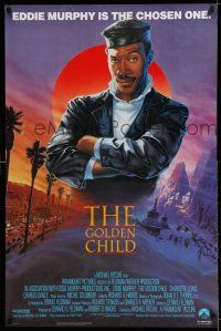 7r279 GOLDEN CHILD 1sh '86 great artwork of the chosen one Eddie Murphy by John Alvin!