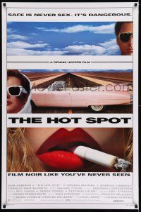 7r332 HOT SPOT DS 1sh '90 cool close up smoking & Cadillac image, directed by Dennis Hopper!