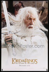 7r441 LORD OF THE RINGS: THE RETURN OF THE KING teaser DS 1sh '03 Ian McKellan as Gandalf!