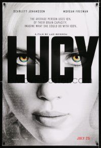 7r454 LUCY teaser DS 1sh '14 cool image of Scarlett Johansson in the title role!