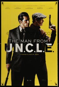 7r464 MAN FROM U.N.C.L.E. teaser DS 1sh '15 Guy Ritchie, Henry Cavill and Armie Hammer!