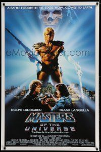 7r470 MASTERS OF THE UNIVERSE 1sh '87 great image of Dolph Lundgren as He-Man!