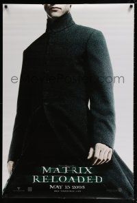 7r473 MATRIX RELOADED teaser DS 1sh '03 great image of Keanu Reeves as Neo!