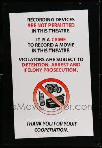 7r591 RECORDING DEVICES ARE NOT PERMITTED IN THIS THEATRE DS 1sh '90s recording movies is a crime!