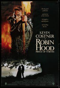 7r612 ROBIN HOOD PRINCE OF THIEVES 1sh '91 cool image of Kevin Costner, for the good of all men!