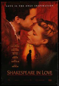 7r649 SHAKESPEARE IN LOVE teaser 1sh '98 Geoffrey Rush, Affleck & Joseph Fiennes, Madden!