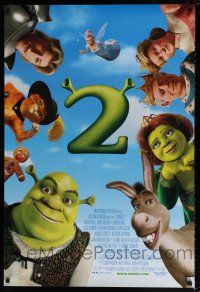 7r653 SHREK 2 DS 1sh '04 computer animated fairy tale characters!