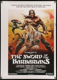 7r013 SWORD OF THE BARBARIANS printer's test 1sh '83 a battle between mortals, monsters, and magic!