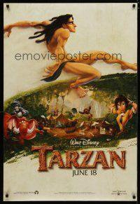 7r729 TARZAN June 18 teaserDS 1sh '99 Disney cartoon, from Edgar Rice Burroughs story!