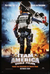 7r732 TEAM AMERICA: WORLD POLICE teaser DS 1sh '04 Parker & Stone, Putting the 'F' back in freedom!