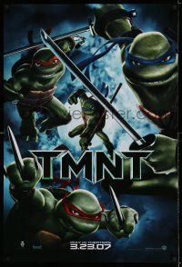 7r758 TMNT advance DS 1sh '07 Teenage Mutant Ninja Turtles, cool image of cast with weapons!