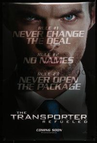 7r772 TRANSPORTER REFUELED teaser DS 1sh '15 great huge close up of Ed Skrein in the title role!