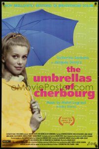 7r791 UMBRELLAS OF CHERBOURG 1sh R92 different image of Catherine Deneuve, Jacques Demy