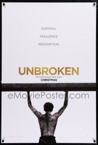 7r792 UNBROKEN man style teaser DS 1sh '14 Jack O'Connell, Survival. Resilience. Redemption!